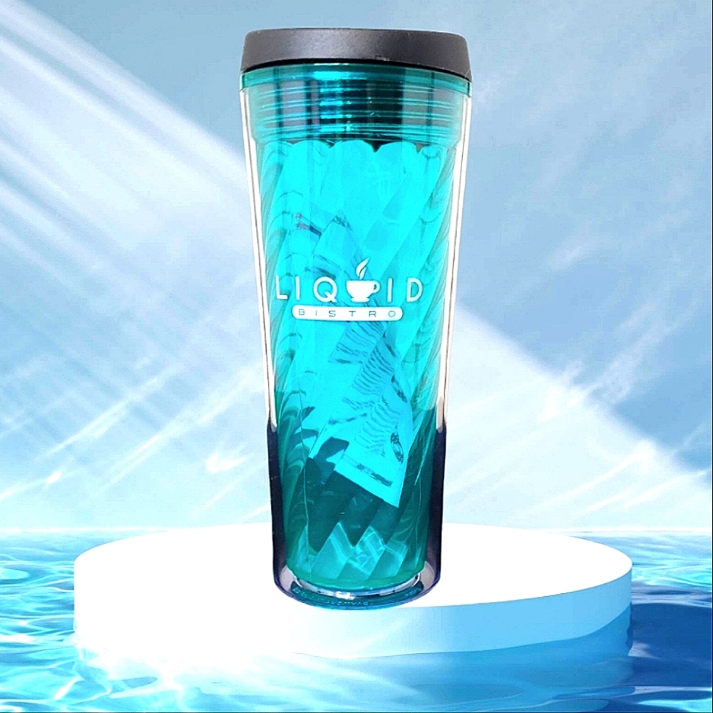 Liquid Bistro Blue Tumbler Hot / Cold Nwt